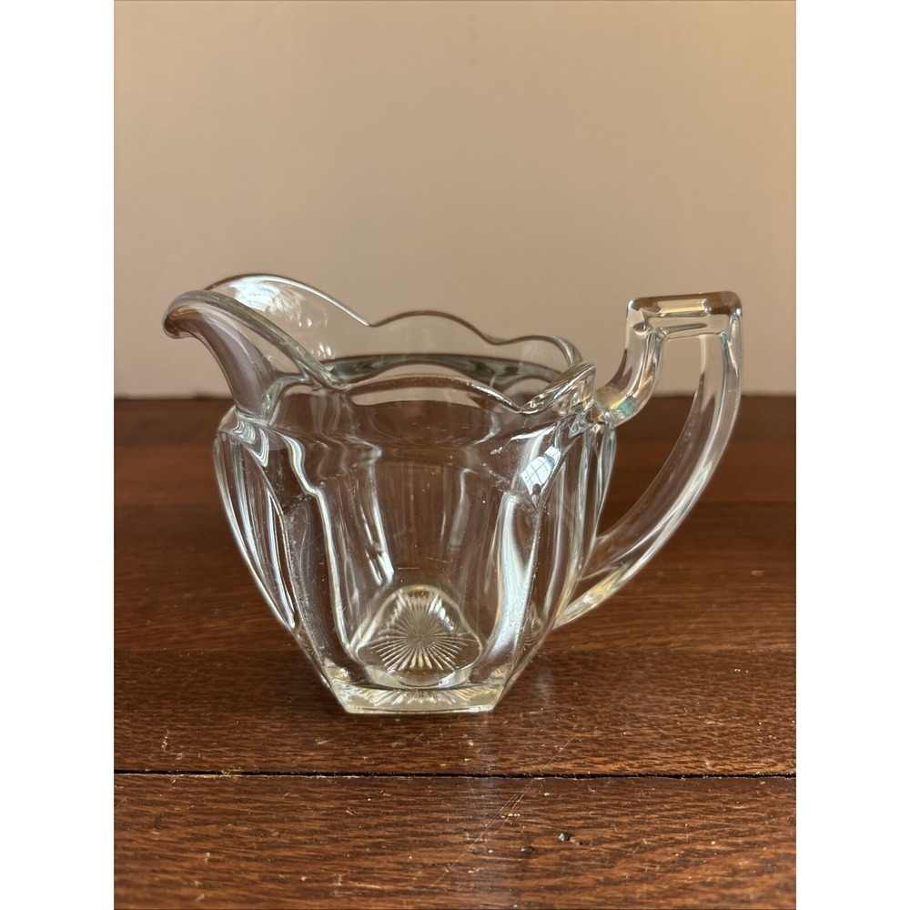 Krystol Creamer By Centeral Glass Works USA Discontinued Rare‎ Heavy 3 3/4"